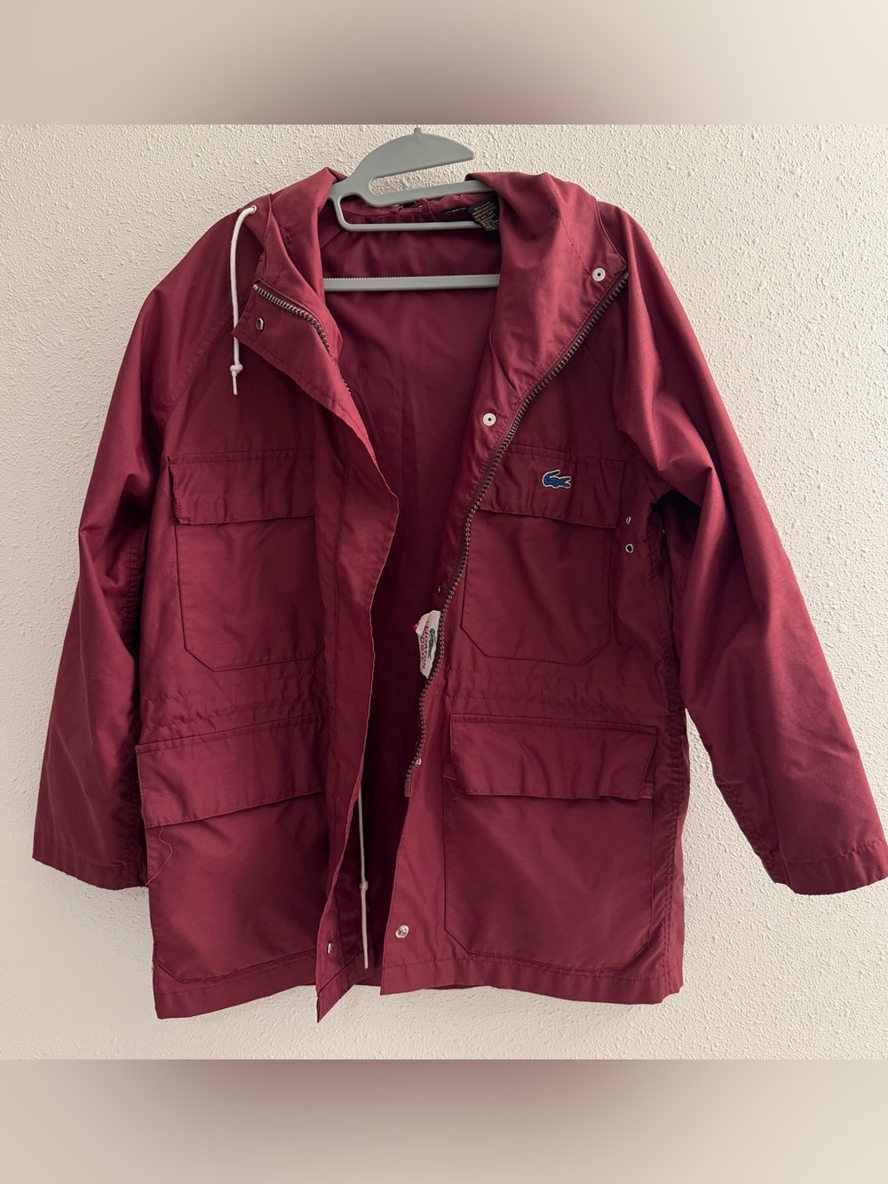 Women's Burgundy Hooded Utility Jacket